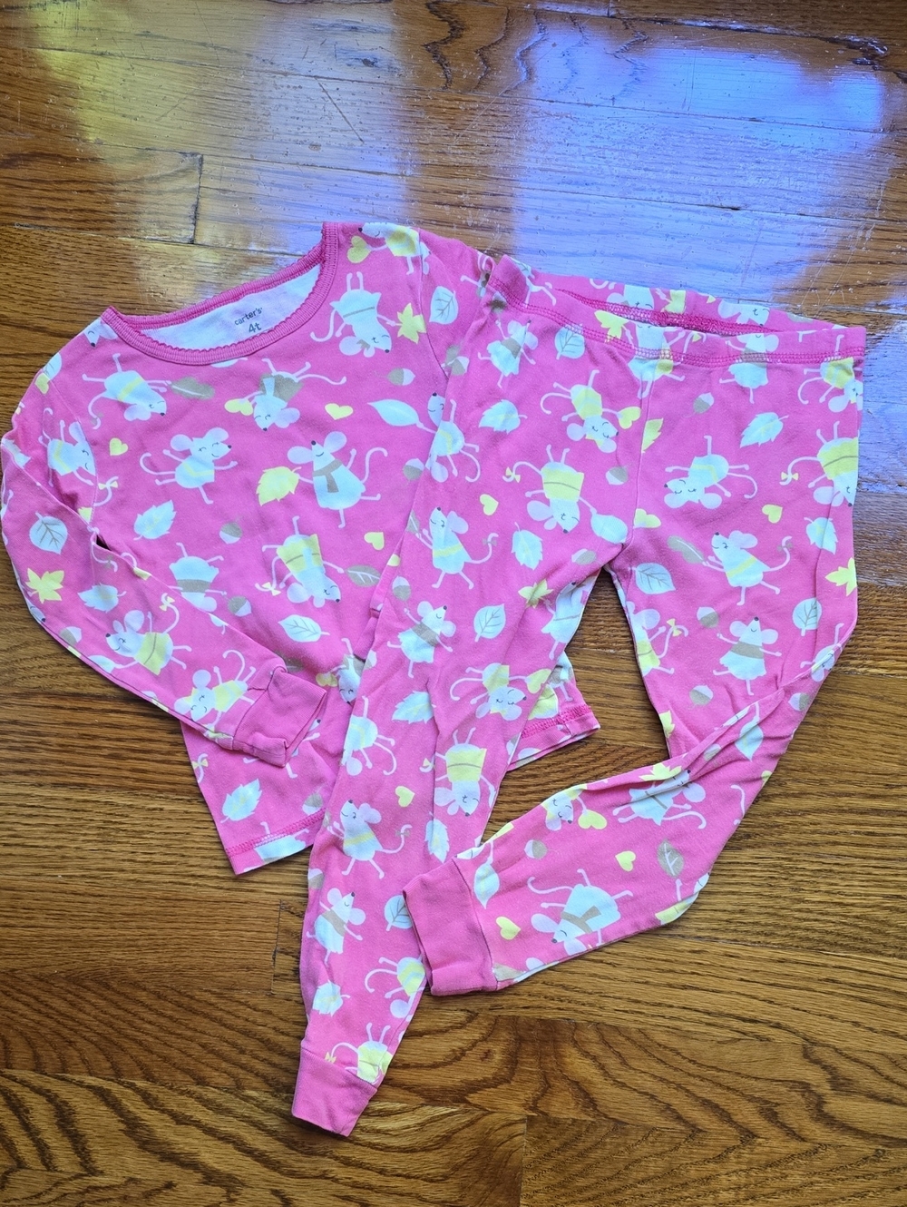 Carter's Pink Mouse Long Sleeve Pajama Set